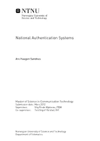 National Authentication Systems