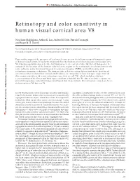 Retinotopy and Color Sensitivity in Human Visual Cortical Area V8