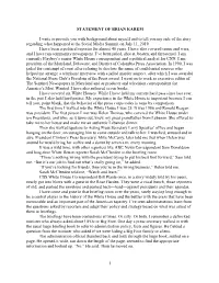 Statement of Brian Karem