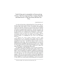Truth-Telling and Accountability in Democratizing Nations: the Cases Against Chile’S Augusto Pinochet and South Korea’S Chun Doo-Hwan and Roh Tae- Woo