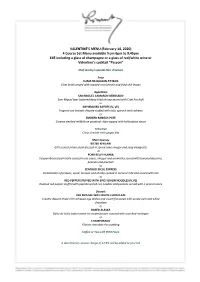Valentines Menu 14022020