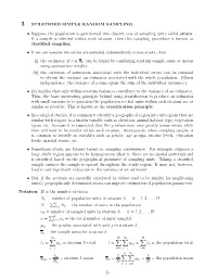 3 Stratified Simple Random Sampling