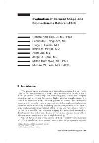 Evaluation of Corneal Shape and Biomechanics Before LASIK