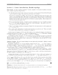 Lecture 1 Course Introduction, Zariski Topology