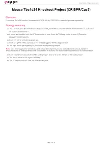 Mouse Tbc1d24 Knockout Project (CRISPR/Cas9)