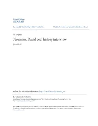 Newsom, David Oral History Interview Don Nicoll