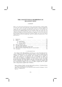 The Constitutional Prohibition on Religious Tests