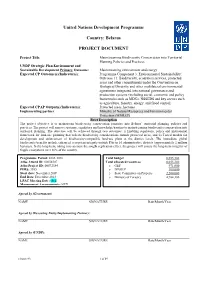 Belarus PROJECT DOCUMENT