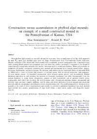 Construction Versus Accumulation in Phylloid Algal Mounds: an Example of a Small Constructed Mound in the Pennsylvanian of Kansas, USA