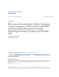 Effectiveness of an Emergency Vehicle Operations