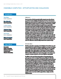 Ensemble Computing: Opportunities and Challenges