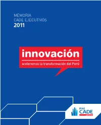 Innovación Aceleremos La Transformación Del Perú Derechos De Edición Reservados: Instituto Peruano De Acción Empresarial Av