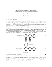 Lie Groups in Quantum Information Session 3: Simple Lie Groups and Simple Lie Algebras