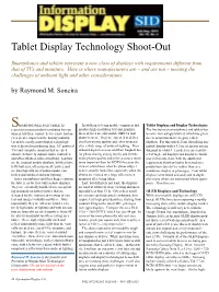 Tablet Display Technology Shoot-Out