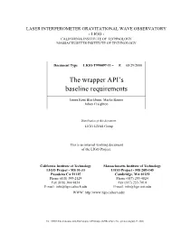 The Wrapper API's Baseline Requirements