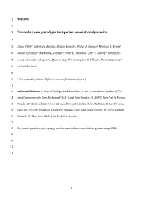 Towards a New Paradigm for Species Association Dynamics