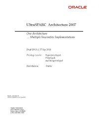 Ultrasparc Architecture 2007