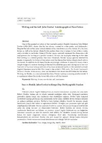 Writing and the Self: John Fowles' Autobiographical Non-Fiction