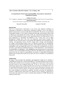 A Comprehensive Framework in Sustainability Assessment of Agricultural Exploitation Systems