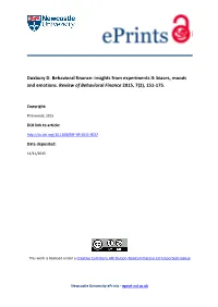 Behavioral Finance: Insights from Experiments II: Biases, Moods and Emotions