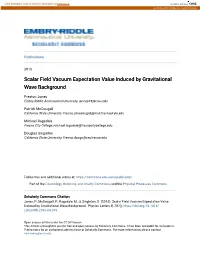 Scalar Field Vacuum Expectation Value Induced by Gravitational Wave Background