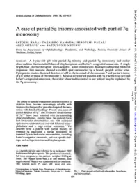 A Case of Partial 5Q Trisomy Associated with Partial 7Q Monosomy