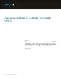 Access Control Lists on Dell EMC Powerscale Onefs