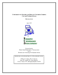 COMPARISON of GRANITE and PRECAST CONCRETE CURBING Cost and Technical Issues