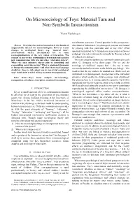 On Microsociology of Toys: Material Turn and Non-Symbolic Interactionism