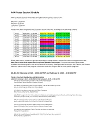 Poster Session Schedule