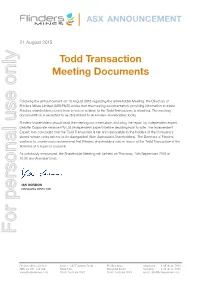 Todd Transaction Meeting Documents ASX
