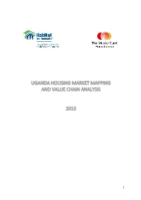 Uganda Housing Market Mapping and Value Chain Analysis