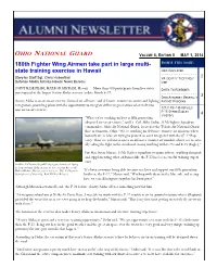 180Th Fighter Wing Airmen Take Part in Large Multi- State Training Exercise in Hawaii UNITS DEPLOYED ------2 Story by Staff Sgt