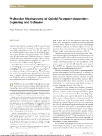 Molecular Mechanisms of Opioid Receptor-Dependent Signaling and Behavior