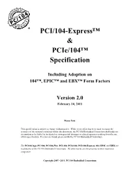 PCI/104-Express and Pcie/104 Specification