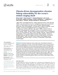 Climate-Driven Deoxygenation Elevates Fishing Vulnerability for The