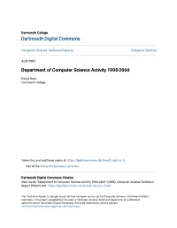Department of Computer Science Activity 1998-2004