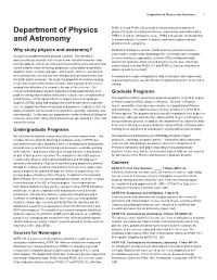 Department of Physics and Astronomy 1