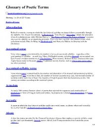 Glossary of Poetic Terms
