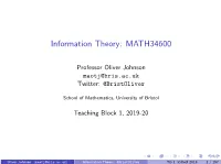 Information Theory: MATH34600