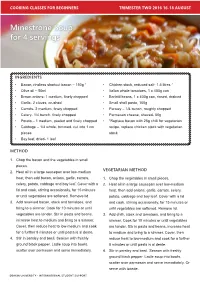 Minestrone Soup for 4 Servings