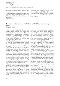 Remarks in a Discussion on the Welfare to Work Program in Chicago, Illinois May 13, 2002
