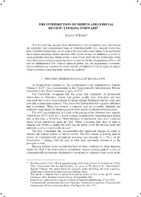 The Intersection of Merits and Judicial Review: Looking Forward1