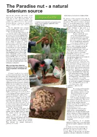The Paradise Nut - a Natural Selenium Source