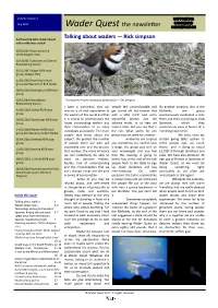 Wader Quest the Newsletter CONSERVATION
