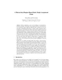 A Hierarchical Region-Based Static Single Assignment Form