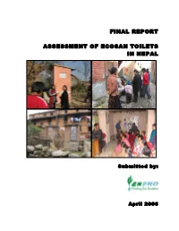 Final Report Assessment of Ecosan Toilets in Nepal