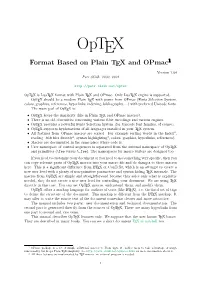 Optex Manual