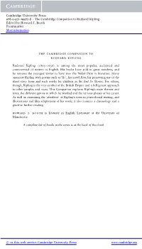 The Cambridge Companion to Rudyard Kipling Edited by Howard J