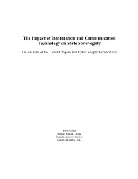 The Impact of Information and Communication Technology on State Sovereignty